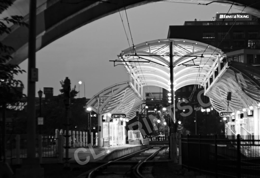 Rapid Station in Cleveland, Ohio Flats -Black and White